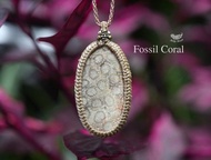 古代深海 ★ 化石珊瑚 編繩項鍊 1644