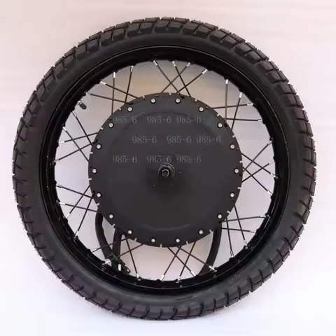 Motorcycle Hub with 80/100-19 Tires, 5000W Hub Motor 19 X 1.6 Q S205 3.5T 150mm