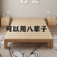 Tatami Solid Wood Bed 1.5m Simple Pine Double Bed 1.8 Rental Bed 1.2m Factory Direct Sales 1m Factor
