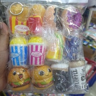 GANTUNGAN Wholesale SQUISHY BUGER Keychain Contents 12pcs