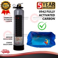 (CHLORINE FREE) 0942 FULLY ACTIVATED CARBON WATER FILTER TO REDUCE CHLORINE FOR FISH POND AQUARIUM