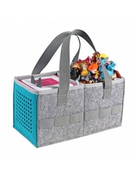 1 件套手提箱適用於toniebox 入門套裝和配件的便攜式儲物袋儲物箱,toniebox 音頻播放器毛氈收納袋,帶手柄的旅行手提袋tonies 兒童背帶toniebox 和玩偶tonies 雕像配件,(灰色+ 藍色)
