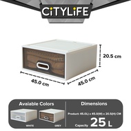 Citylife 25L Stackable Storage Chest Drawers box Home Organizer Drawer Plastic Cabinet G-5203