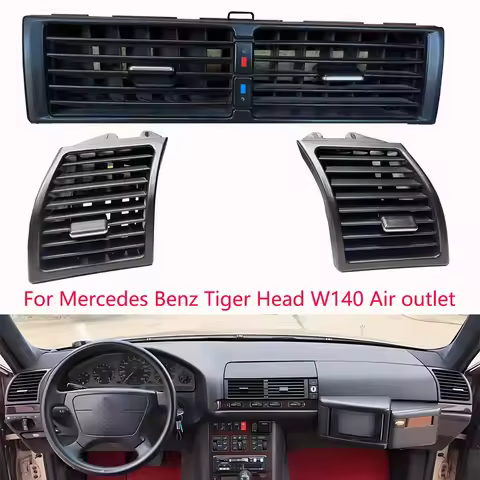 Left Right Middle AC Vent Grille Air Conditioning Outlet Assembly For Mercedes Benz Tiger Head W140 