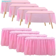[READY STOCK] Table Skirt Set, Environmentally Friendly Plastic Disposable Tablecloth, Easy To Clean Solid Color Rectangular Waterproof Buffet Tables