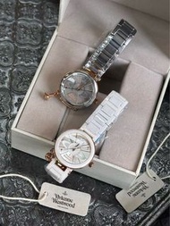 順豐包郵 Vivienne Westwood 陶瓷手錶系列 瑞士原裝進口機芯，表殼錶帶都是陶瓷材質，30m生活防水，戴著洗手都沒事 兩色可選：灰色/白色