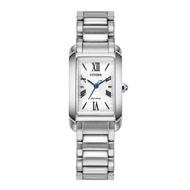 Citizen L EW5620-55A Eco-Drive Rectangle Roman Numeral White Analog Ladies Dress Watch