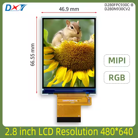 2.8 inch LCD display 480*640 Resolution ST7701S MIPI interface RGB interface D280FPC930C-B TFT color