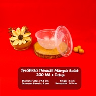 Thinwall Bulat 200ml / Cup Dessert / Mangkok Makan Plastik 200ml