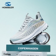 รองเท้าวิ่งกลางแจ้ง HOBIBEAR สำหรับผู้ชาย ทรงกว้าง 4E รองเท้าวิ่งแบบสวมส้นเตี้ย หนัง PU ตาข่ายระบายอ