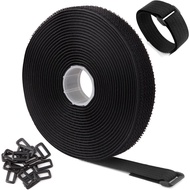 Cable Straps with 24 Buckles, adjustable length, hook and loop fastening for cable organization, wir