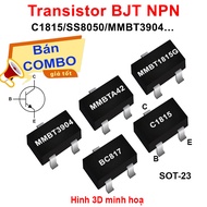 (100 pieces) Transistor BJT NPN C1815 / SS8050 / MMBT3904 / ... pin SOT-23