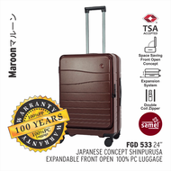 SAMEL 24" FGD 533 JAPANESES CONCEPT SHINPURUSA PREMIUM EXPANDABLE FRONT OPEN 100% PC LUGGAGE