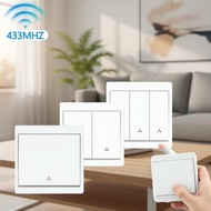 Wireless 433MHz Smart Wall Switch for Home Lighting & Fans, 1/2/3 Gang, 2-Way Control, 16A, AC100–24