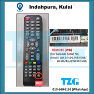 (BARCODE SERIAL NO.) ORIGINAL DAWA (WB) LED TV REMOTE CONTROL WB-24H8 WB-32H8 WB-40H8 WB-40H8A WB-43H8 WB-50H8 WB-55H8