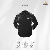 Ayrie Jaket Gunung Camping Pria Waterproof Anti Air Taslan Jaket Outdoor
