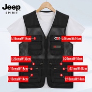 เสื้อกั๊กผู้ชายสไตล์ JEEP SPIRIT เสื้อกั๊กยุทธวิธีเสื้อแจ็คเก็ตมีกระเป๋าเครื่องมือเสื้อกั๊กช่างภาพสำ