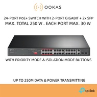 TP-Link TL-SF1226P / TL-SF1218P 250M Distance 24-Port PoE+ Switch With 2x Gigabit Network Ethernet L