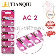 TIANQIU Battery AG2/LR726H/396A 1.5V Alkaline Battery 10pcs