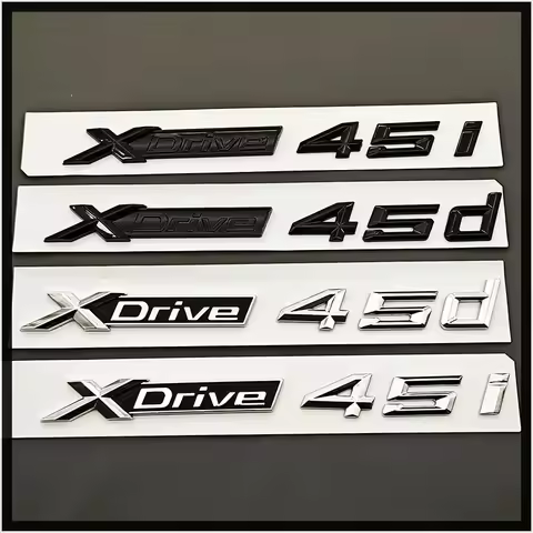 Car Letters 3D ABS For BMW X5 X6 X7 Q5 Q7 A7 A8 Logo XDrive 45i 45d Rear Trunk Badge Side Fender Emb