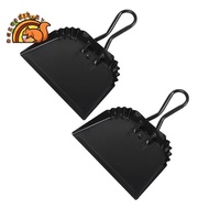 2Pack 12 Inch Black Metal Dustpan Dustpan Dust Pan Dustpan for Indoor, Outdoor, Fireplace, Industria