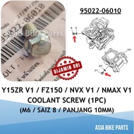 Yamaha Original Y15ZR V1 / FZ150 / NVX V1 / NMAX V1 Coolant Screw Saiz 8 - 95022-06010 / 90430-06014