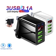 5V 3.1A Charger 3USB Digital Display Fast Charge Charger Smart Phone Charging Adapter for iPhone Xia
