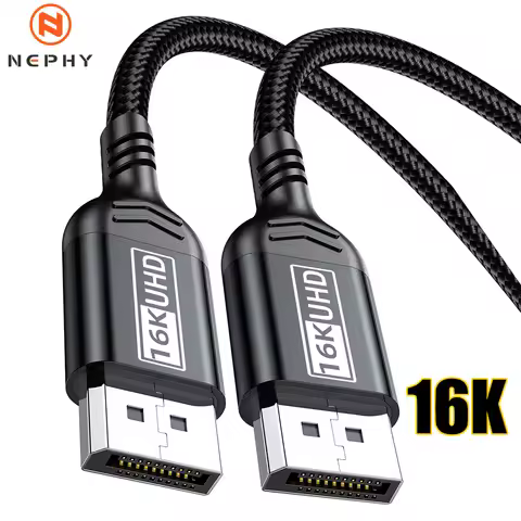 16K DP 2.1 Cable 80Gbps 12Bit HDR VRR Displayport Cable For TV PC Computer Xbox Display port Adapter