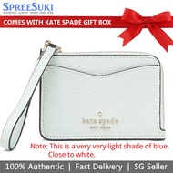 Kate Spade Wallet In Gift Box Leila Pebbled Leather Small Card Holder Hazy Morning Light Blue # WLR00398