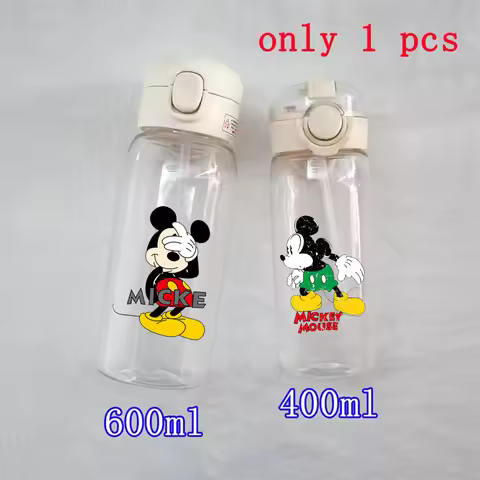 Disney Mickey Mouse Donald Duck cartoon 400ML600ML Capacity Transparent Straw Water Cup Plastic PC F