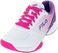 Fila Women s Volley Zone Pickleball Shoes, White/Pink Glo/Electric Purple (US Women's Size 10)