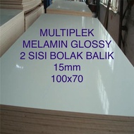 Triplek/Multiplek melamin putih glossy (bolak balik) 15mm 100x70 cm