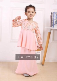 [🔥NEW ARRIVAL RAYA 2021🔥] PEPLUM LACE EXCLUSIVE KIDS PEACH/baju kurung peplum ready stock size KIDS 