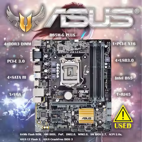 LGA 1150 ASUS B85M-G PLUS Motherboard Micro ATX B85M G PLUS Systemboard DDR3 For Intel B85 32GB Desk