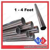 Stainless Steel Pipe Round Tube Connector Joint Pipe Fittings Metal Joint Hollow Penyambung Paip Besi Keluli 不锈钢圆管