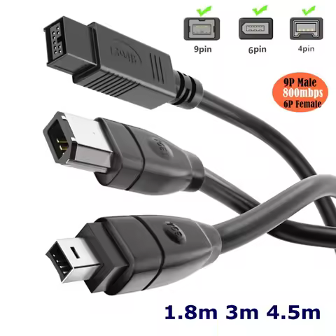 EEE 1394 FireWire 800 - FireWire 400 Cable 9pin To 9pin 6pin 4pin & 6pin 4pin To 4pin ILink IEEE 139