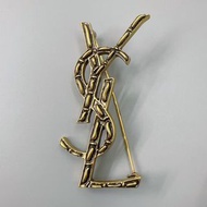 聖羅蘭YSL經典復古鱷魚皮紋胸針 原裝盒/紙袋/卡紙/塵袋全套 順豐包郵