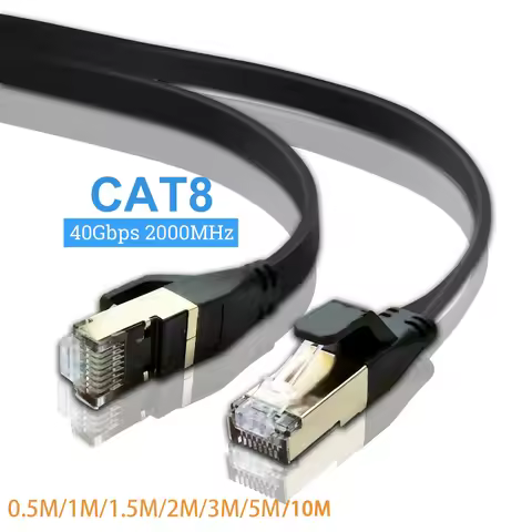40Gbps Cat8 Ethernet Cable RJ 45 10 15 20 Meter Cat 8 2000MHz High Speed Internet Flat Network Cable