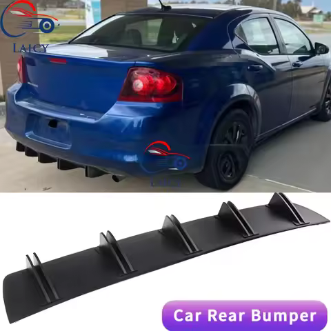 LAICY For D0dge Avenger 2008-2014 Car Rear Diffuser Shark Fins Bumper Splitter Chin Spoiler Lip Blac