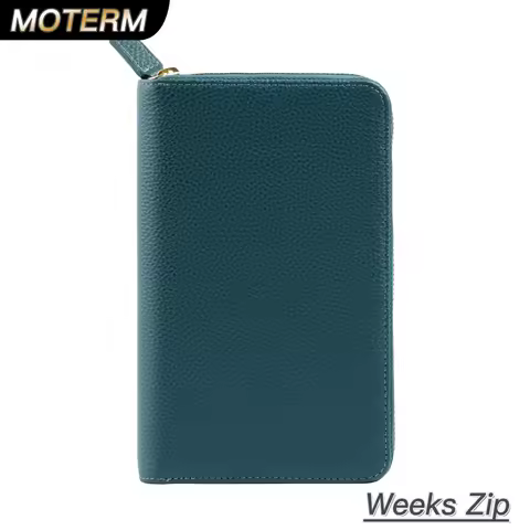 Moterm Zip Weeks 2.0 Cover for Hobo Weeks Notebook Genuine Pebbled Grain Cowhide Wider Zippered Plan