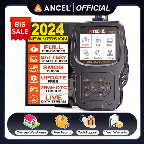 ANCEL AD530 OBD2 Automotive Scanner Engine Check Code Reader Scan Tool Battery Tester ODB OBD 2 Car 