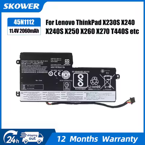 SKOWER 45N1112 Battery for Lenovo ThinkPad X240 X240S X250 X260 T440 T440s T450 T450S T460 T550 W550