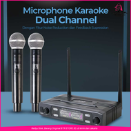 COD Microphone Karaoke Dual Channel Handheld Wireless UHF mic wireless terbaik 2 mic / mikrofon kara