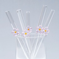 SUMI Matcha Flower Glass Straw 15cm