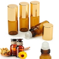 1/6/10/20/50Pcs 3ml Empty Amber Roll On Glass Roller Ball Bottle Essential Oil Perfume