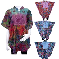 batik tye dye sulam lace ponchou blouse kaftan kelawar butterfly mandarin collar neck batwing dolman