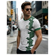 [Printed Design Not Textured] Trendy Green Grid, Algerian Style Jersey, Unlocking The Fashionable At