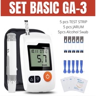 ⭐READY STOCK⭐ SET BASIC LENGKAP MESIN CHECK GULA DALAM DARAH GLUCOMETER GLUCOSE METER CHECK KENCING