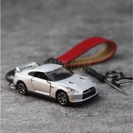 Silver Nissan GTR R35 Diecast Keychain 1:64 JDM Mini Car Collectible Gift