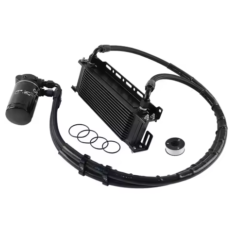 Aluminum 13 Row AN8 Oil Cooler Kit With 80-90 Degree Thermostatic Adapter For VW Golf MK6 GTI EA888 